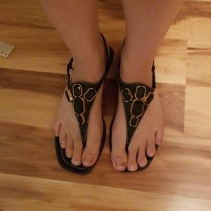 Prada leather jeweled sandals